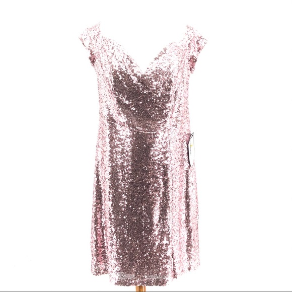 B Darlin Dresses & Skirts - B. Darlin Pink Sequin Off The Shoulder Dress, NWT